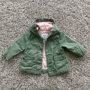 Olive Jacket with Soft Pink Interior